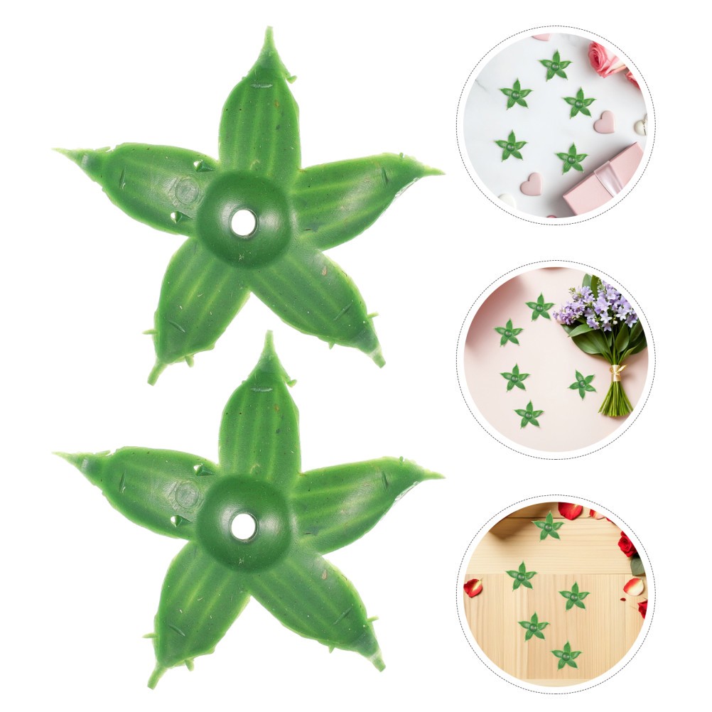 240Pcs Reusable Plastic Flower Sepals Artificial Rose Parts Green Floral Decor