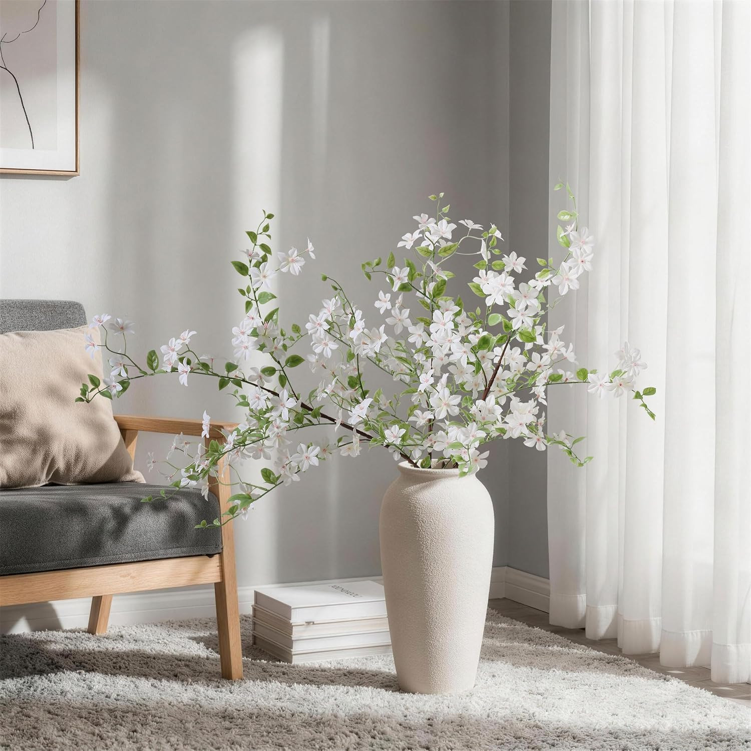 Realistic Faux Greenery Stems – 3 Pcs Artificial Flowers for Home Decor