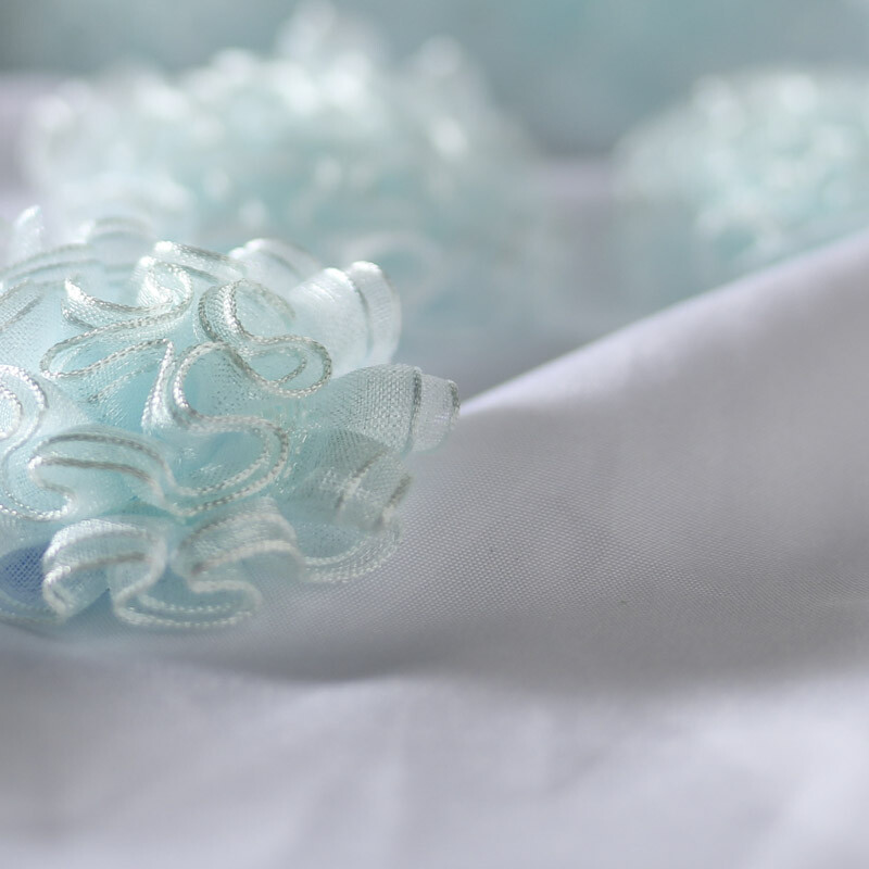 Factory Direct Craft Bulk Package of 72 Miniature Light Blue Open Ribbon Ro