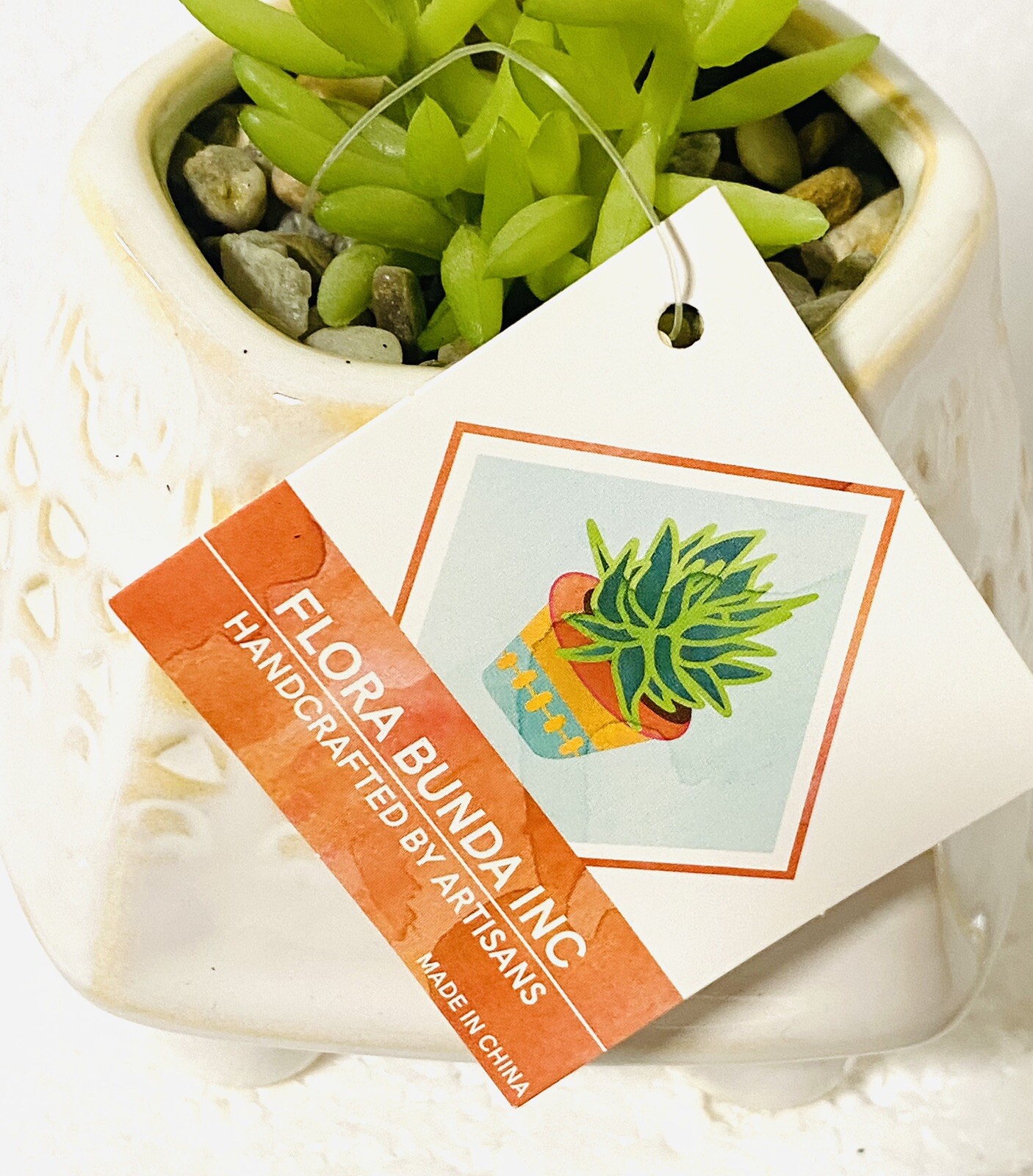 Turtle Ceramic Planter Artificial Succulent Flora Bunda NWT