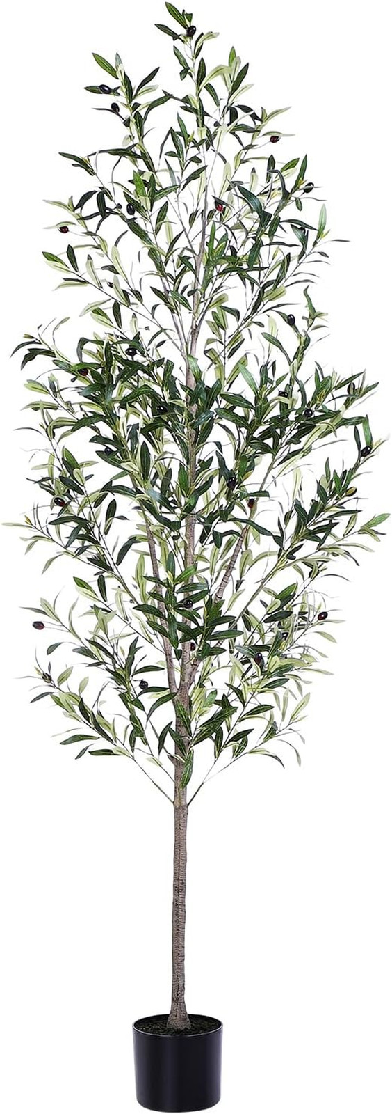 7FT Artificial Olive Tree Large Faux Silk Plant Lifelike Wood Trunk Pot Decor