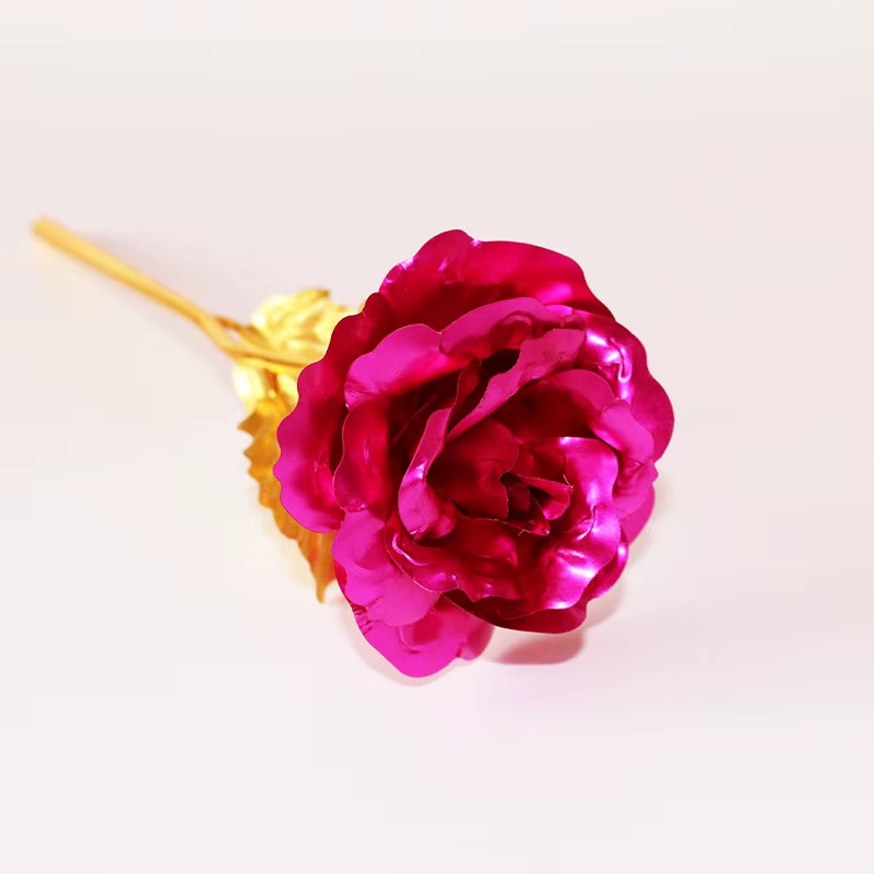 24K Gold Foil Rose Flower Creative Gift Emulated Flower Valentine’S Day Gift Si