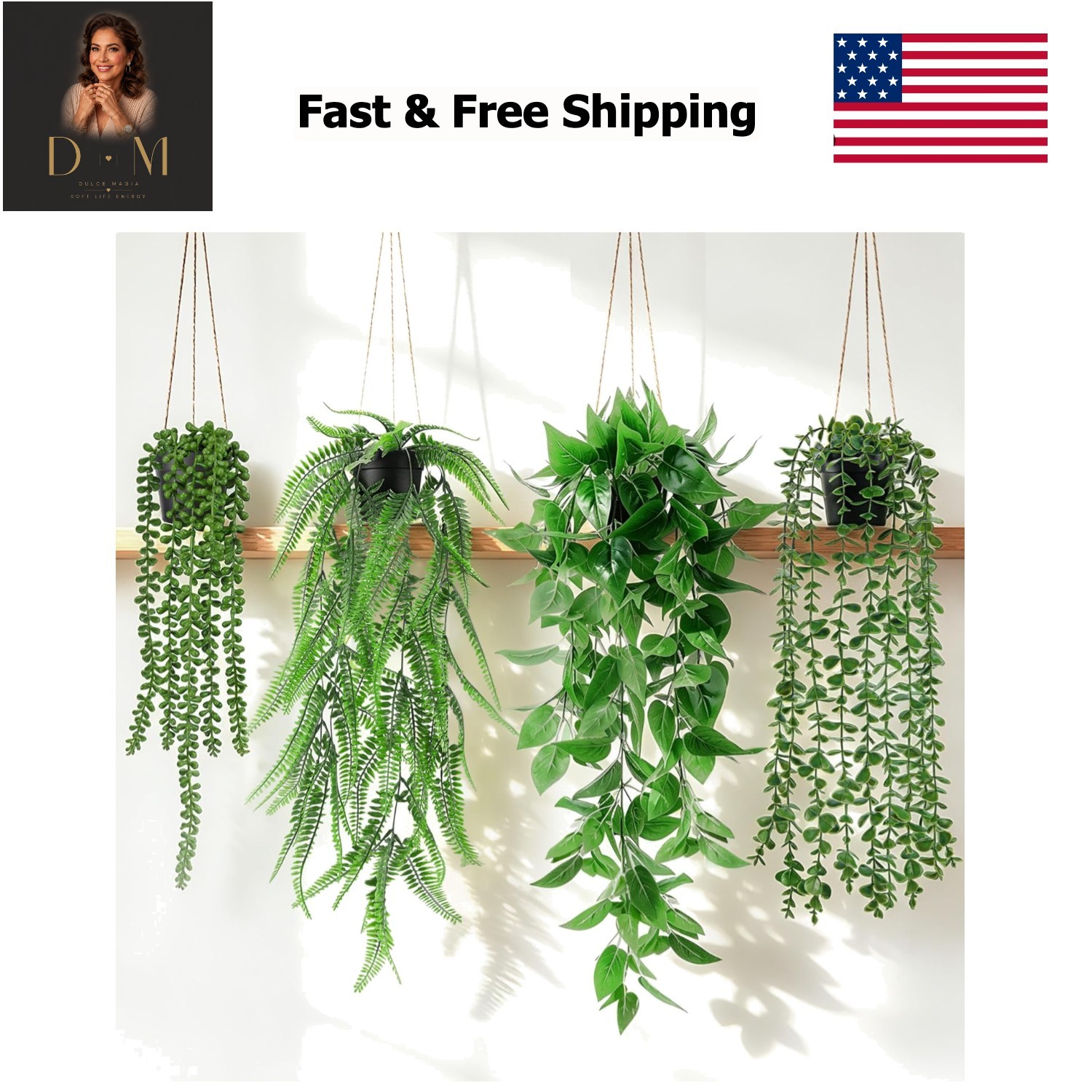 4Pcs Fake Plants Hanging Artificial Ivy Vine Faux Eucalyptus Hanging Plants, …
