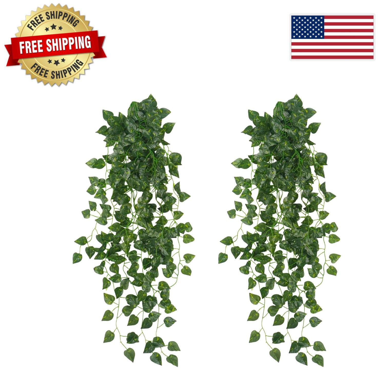 2Pcs 3.1ft UV-Resistant Artificial Hanging Ivy for Lush Indoor & Outdoor Decor