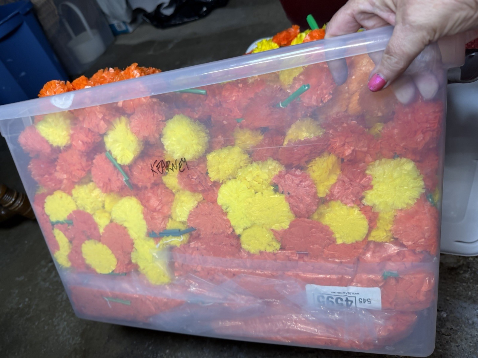 Large Lot Artificial Marigold Garland Orange Yellow Floral Decor
