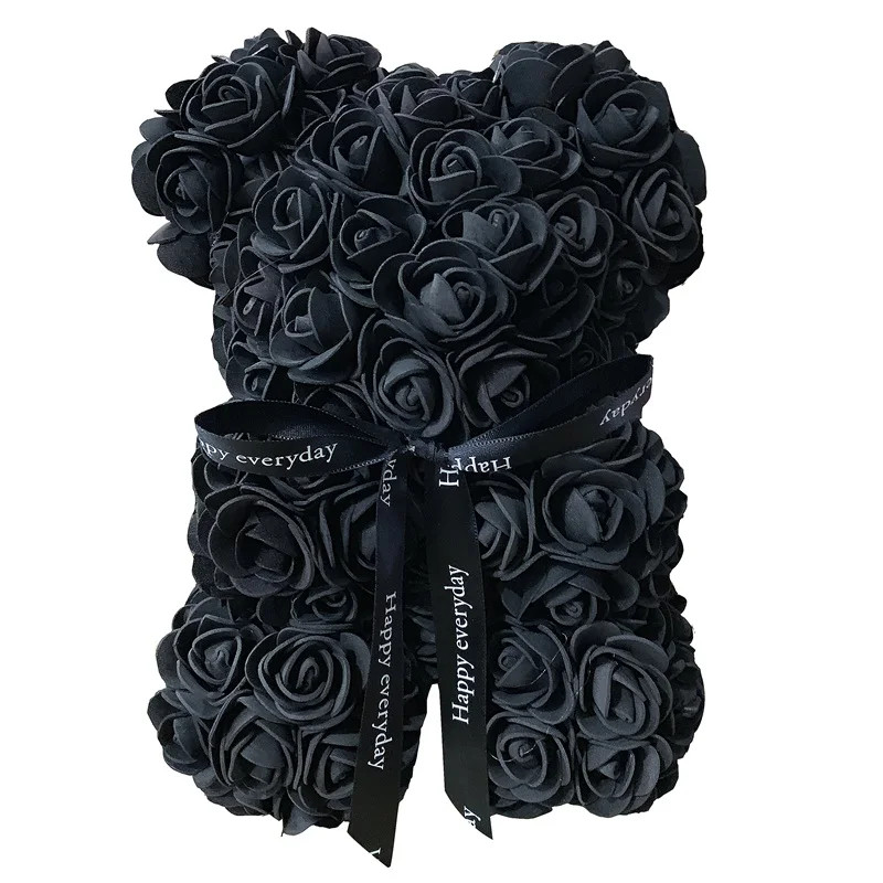 1pcs 25cm Rose Bear Artificial Foam Rose Flower Teddy Bear Valentines Day Gift B