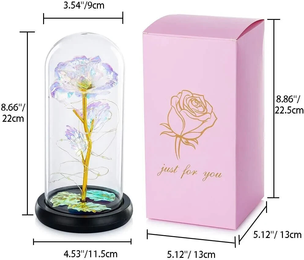 Rose With LED Lights and Gift Box-(Purple)