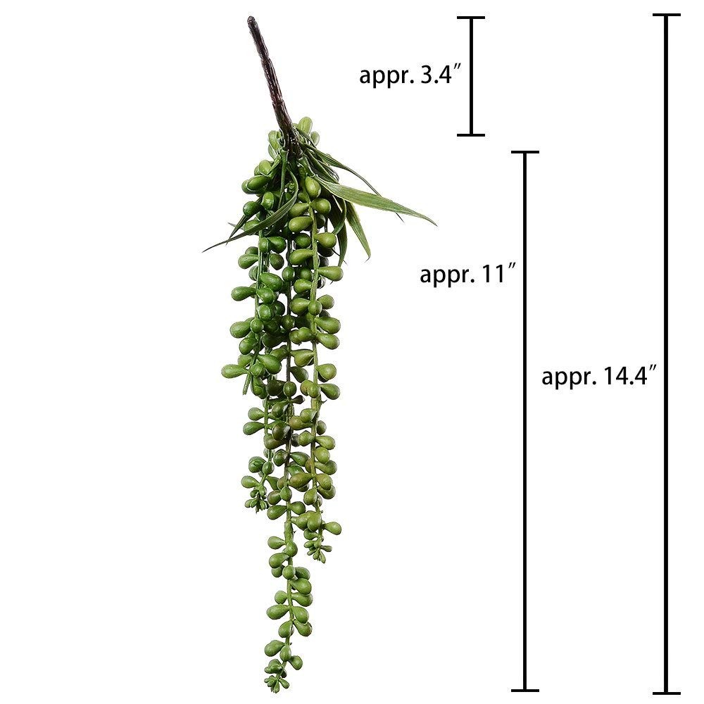 Artificial Hanging Succulents Faux Burro’s Tail Trailing String of Pearls Picks