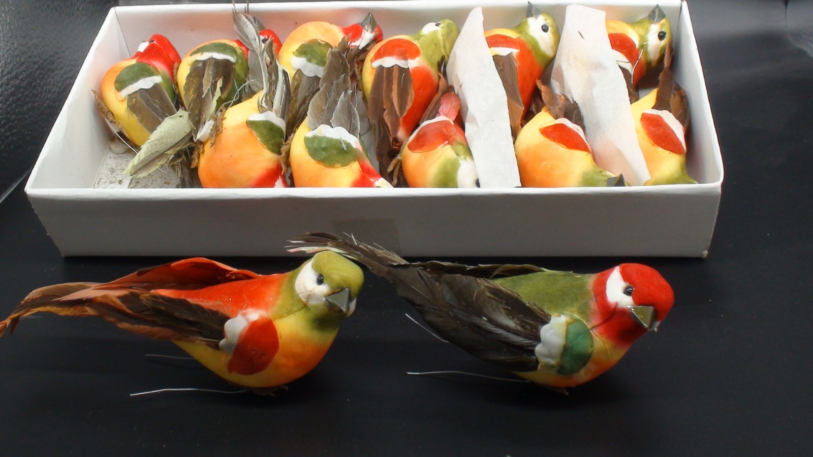 Set of 1 2 Artificial Birds for Decoration, Floral Arrangements with wires. #35