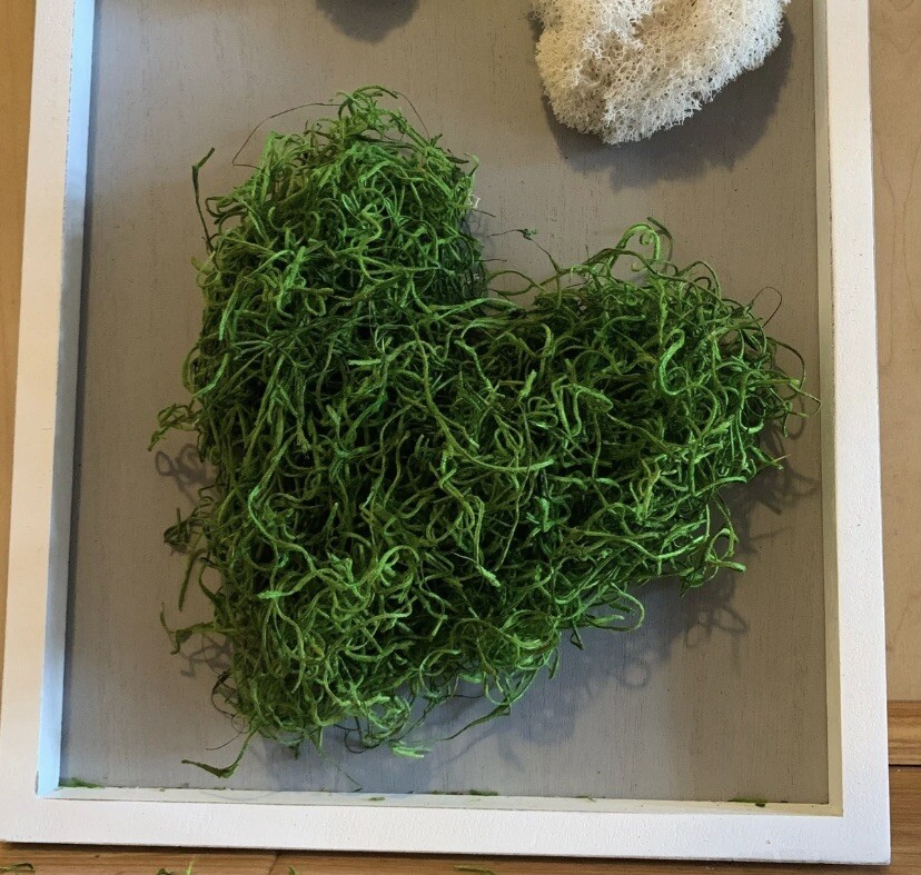 Heart moss wall art