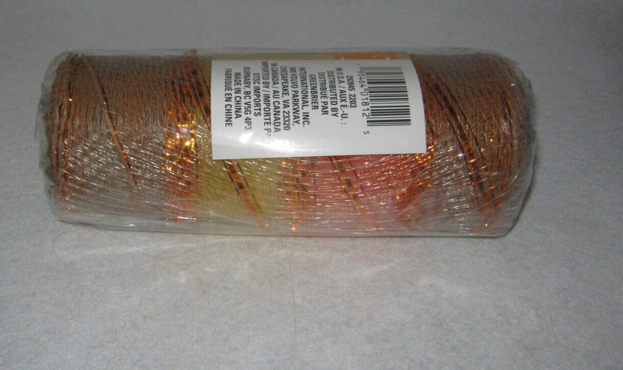 Crafter’s Square – Decorative Mesh – Fall Colors Tan, Orange & Yellow – New