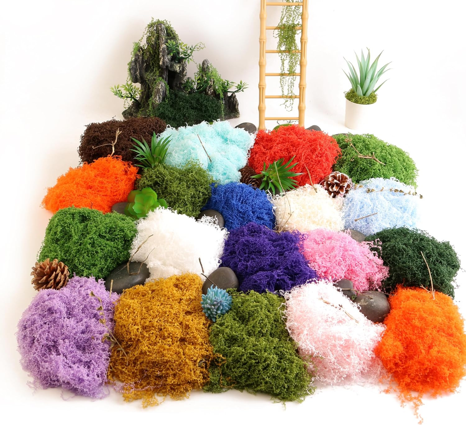 Green Simulation Moss, Forest Filiform False Grass, Used to Make Landscape, Wall