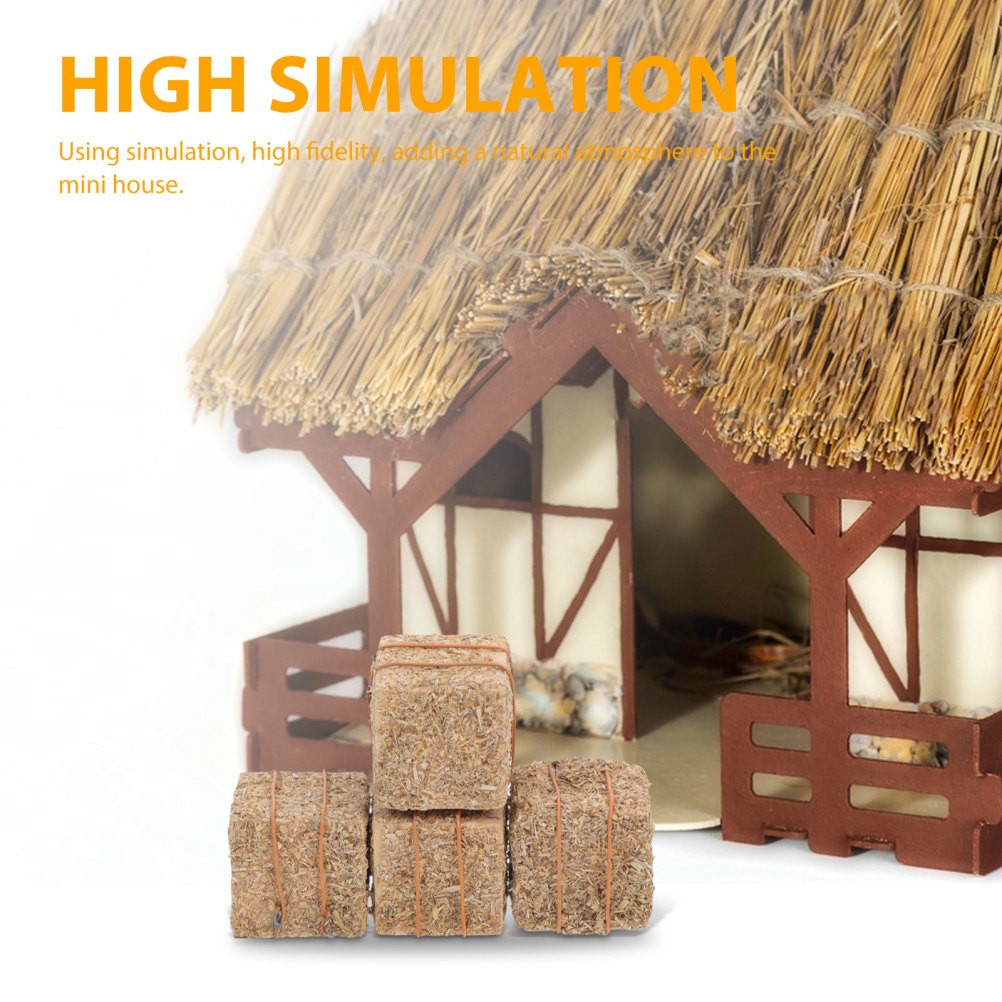 8 PCS Faux Straw Hay Bale Mini Haystack Decorations DIY Accessories Farm