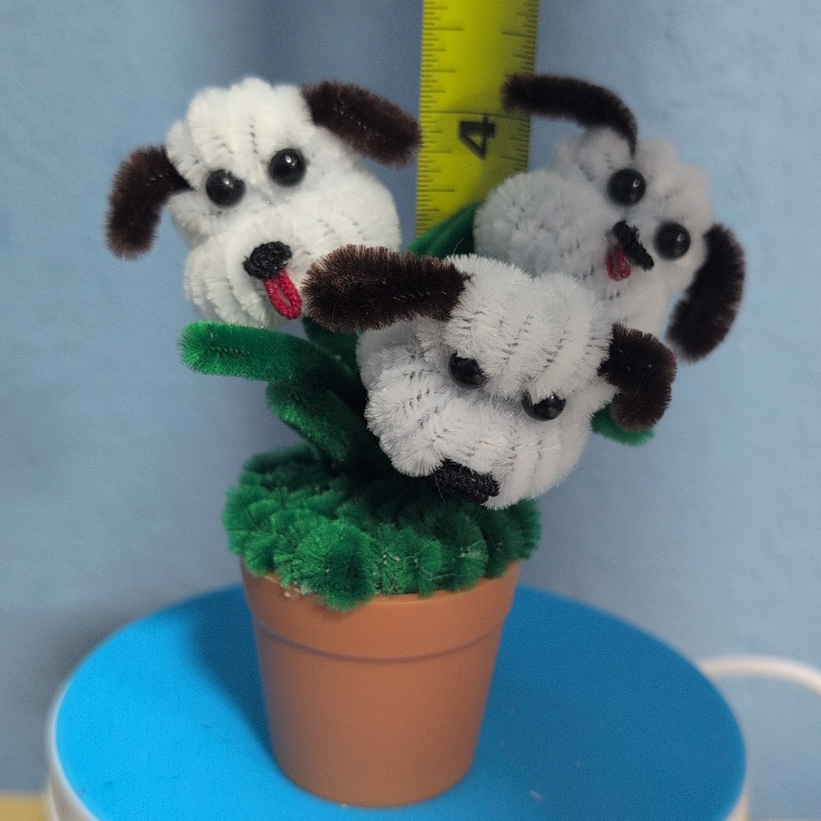 Pipe Cleaner Dog Arrangement In Small Pot