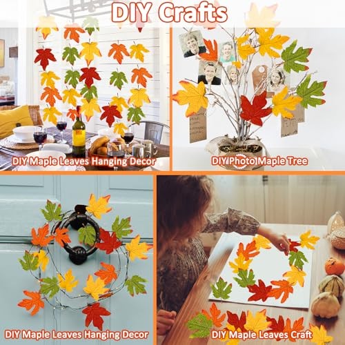 59PCS Fall Artificial Maple Leaves Decorations Large Size – Thanksgiving