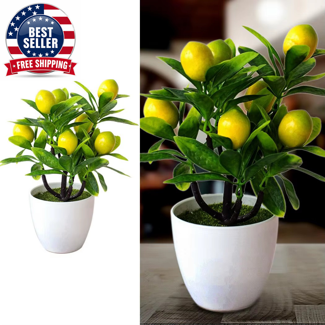18CM Artificial Fruits Lemon Simulated Bonsai Home Decoration Potted Plant Livin