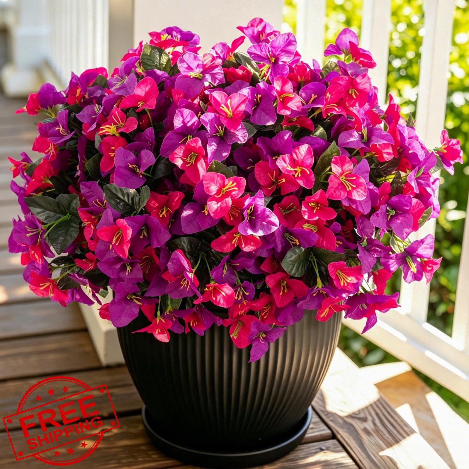 INXUGAO Purple Fuchsia Faux Flowers 6 Bundles