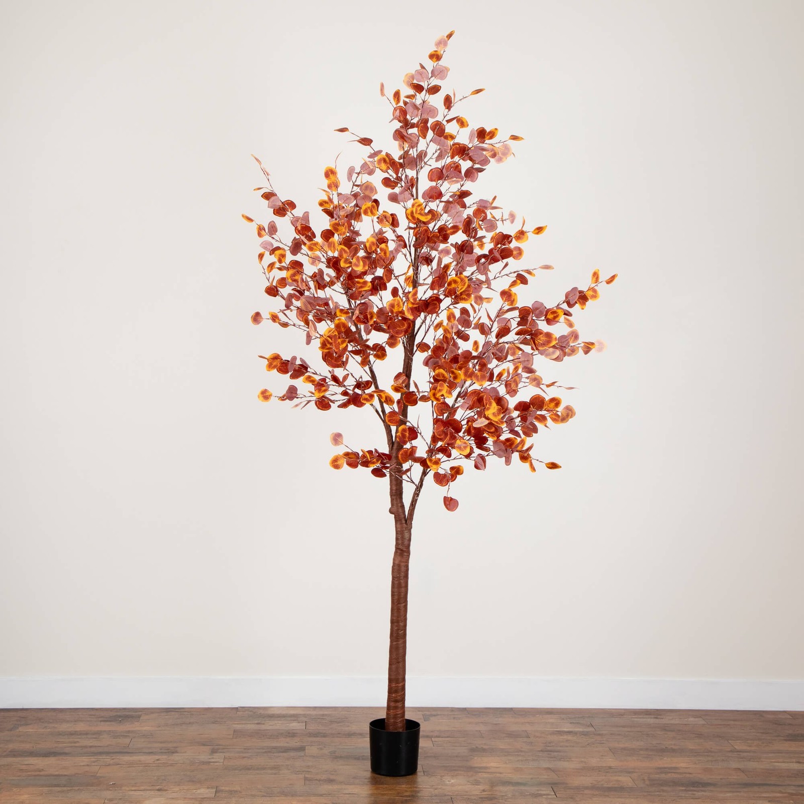 Nearly Natural 9ft Pre-Lit Grand Autumn Eucalyptus FallTree w/700 Warm White LED
