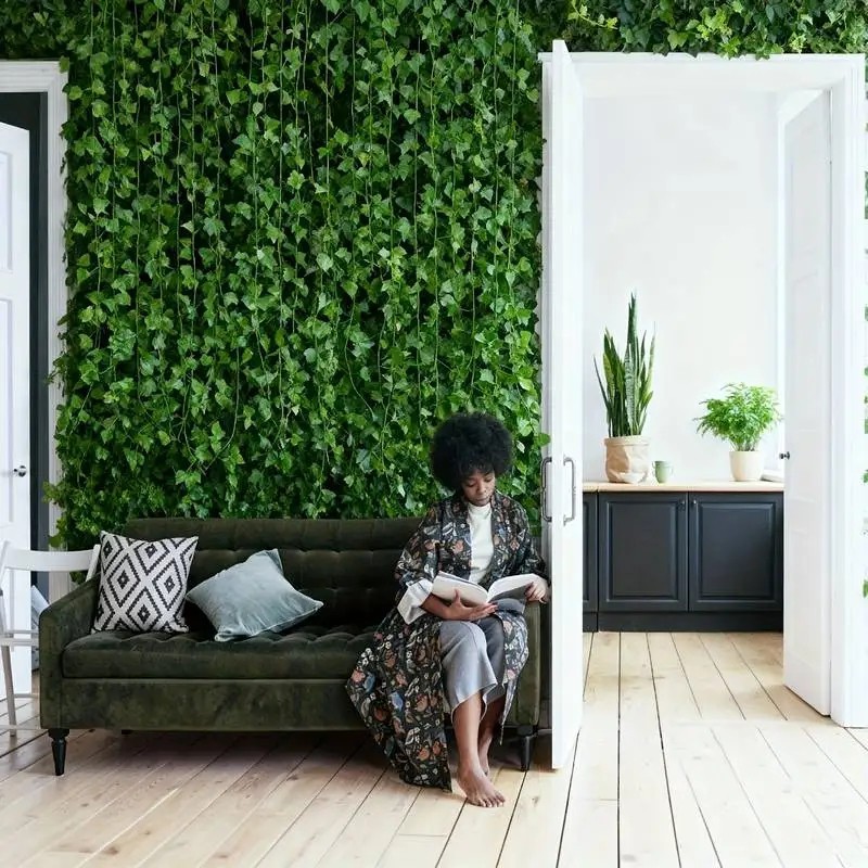 24 PCS Artificial Ivy Vine Garland Fake Hanging Plants Green Leaf Decor_New