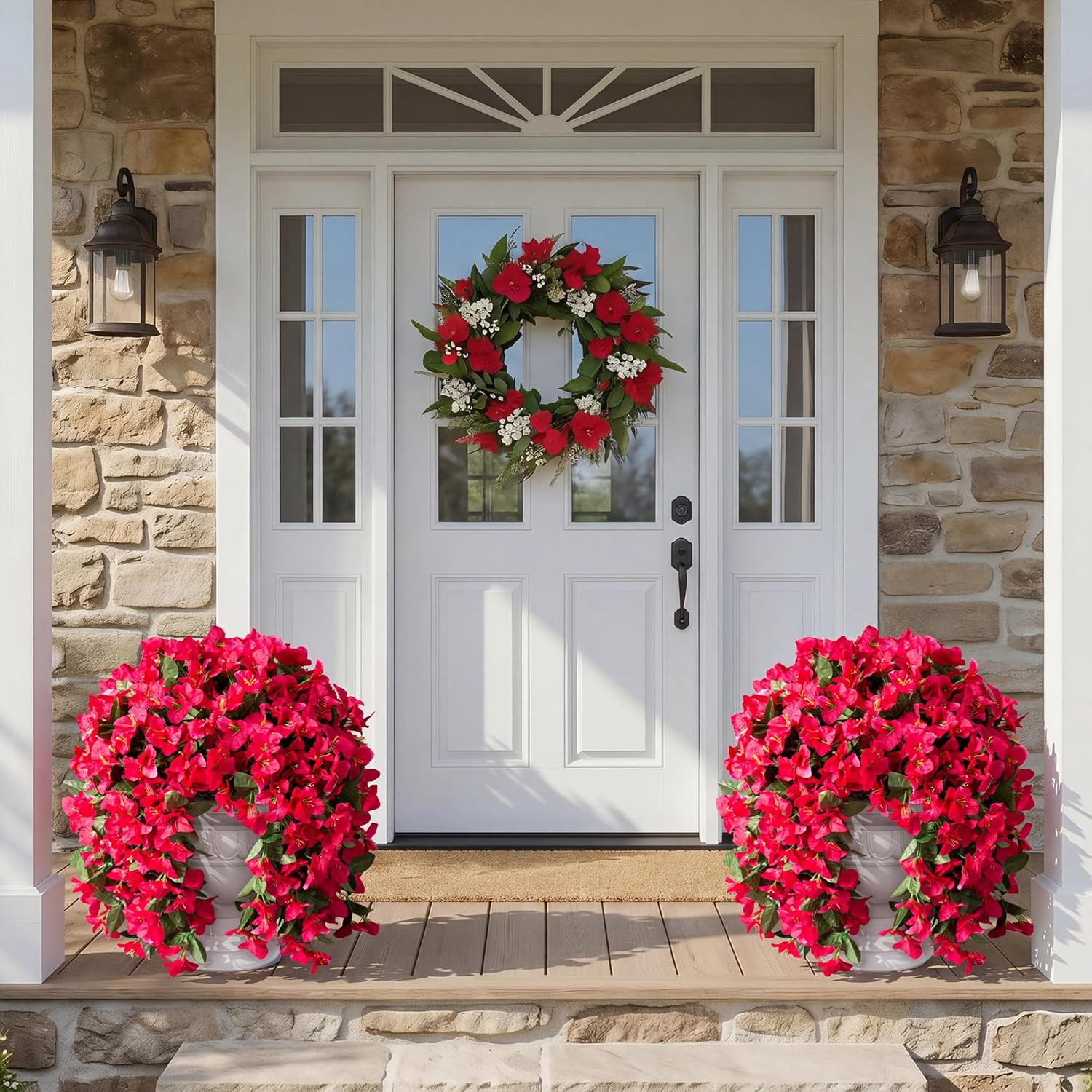 Faux Bougainvillea Artificial Flowers Plants for Outdoors outside Decoration, 2