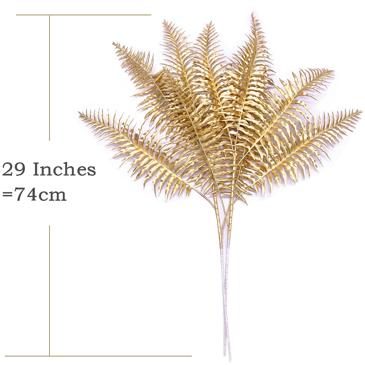 Artificial Plants Gold Persian Grass Tall 29″ 2 Pack, Fake Golden Palm Leaves…