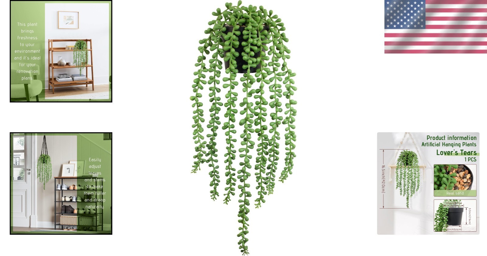 Realistic Artificial String of Pearls Plant – Eco-Friendly Faux Hanging Decor