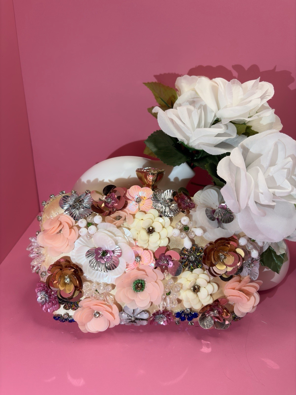 Artificial Rose Floral Arrangement & Centerpiece, Multicolor Mixed Materials