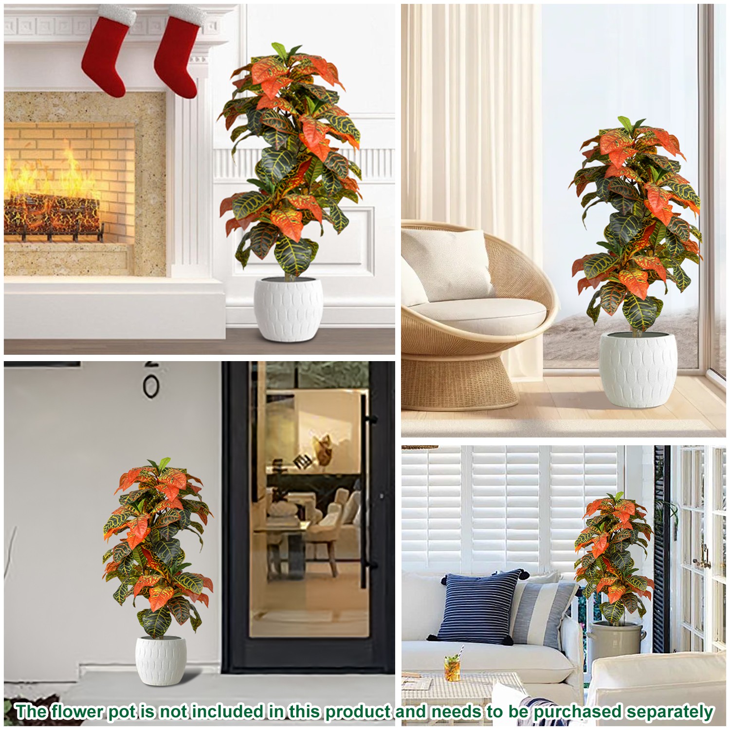 Goleray 3ft Artificial Fall Trees Home Decor Faux Plant 1/2 Pack Indoor Outdoor