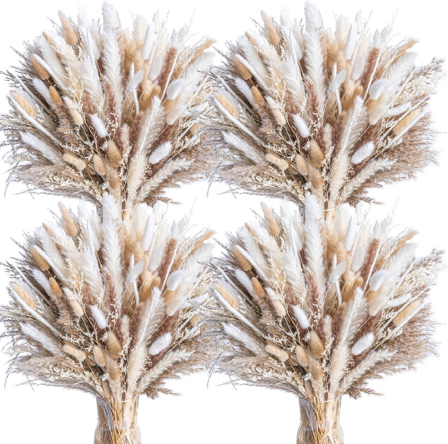 96PCS Natural Dried Pampas Grass Boho Home Decor Bouquet Phragmites Dried