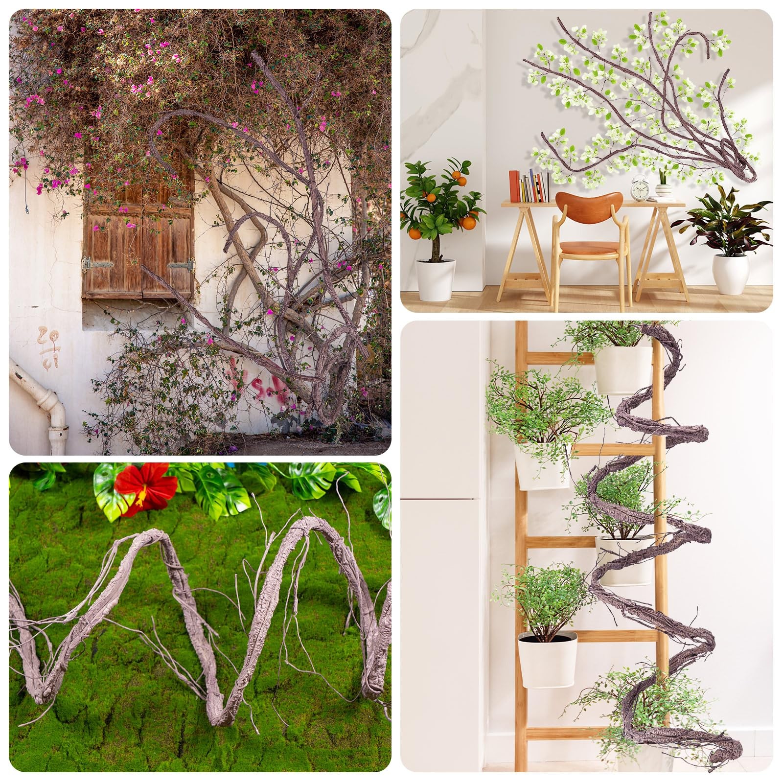 118 inch Bendable Artificial Brown Tree Twigs Branches, Middle Size Wall Hang…