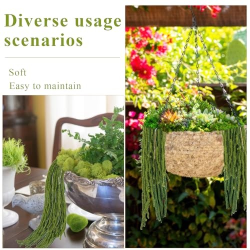 60 Pcs Hanging Moss Vines Faux Moss Garland for Decorating Plants Artificial
