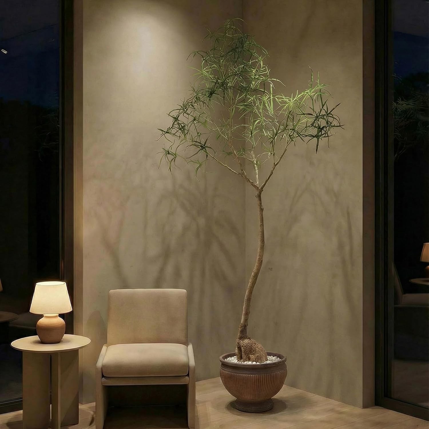 6.5FT Queensland Bottle Tree Sculptural Faux Tree for Japandi & Wabi-Sabi