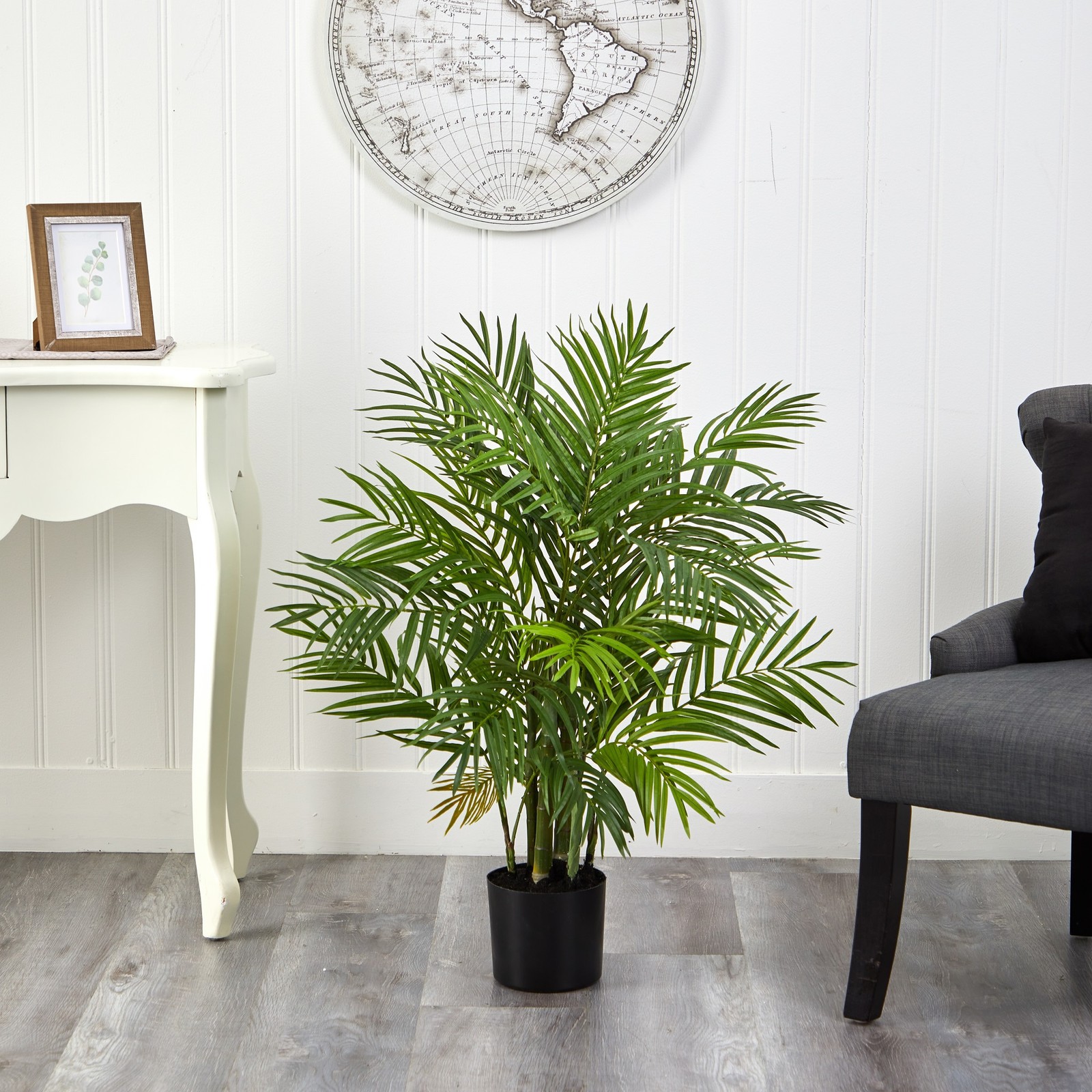 Nearly Natural 36″ Areca Silk Palm Tree with 536 Leaves in Green/Black