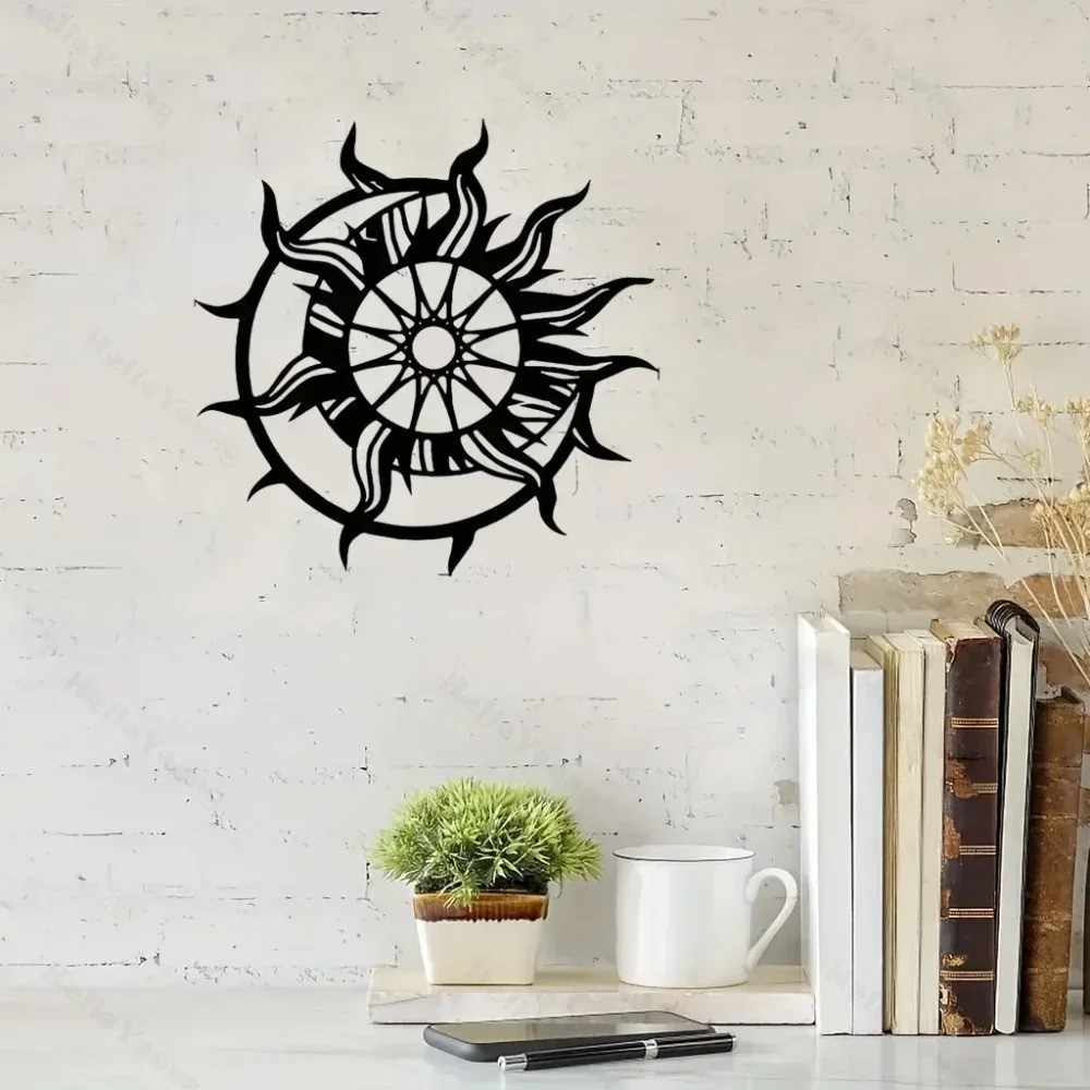 Modern Sun Metal Wall Art Hanging Interior Living Room Office Decor Masterpiece