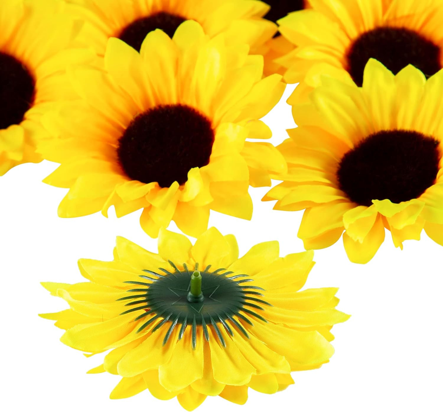 40Pcs 4″ Fake Sunflower Heads with Stems, Silk Sunflower for Party Wedding Decor