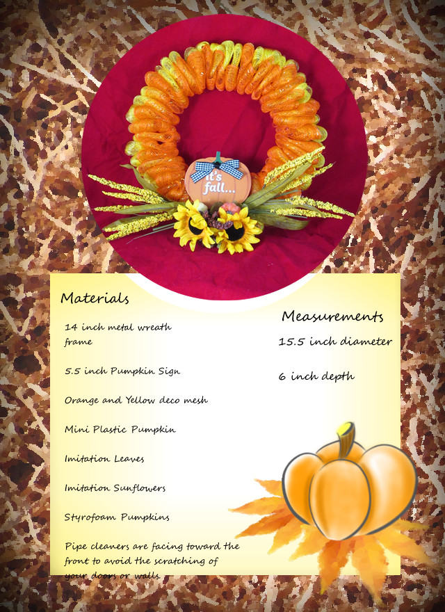 Orange and Yellow Deco Mesh Fall Bubble Wreath