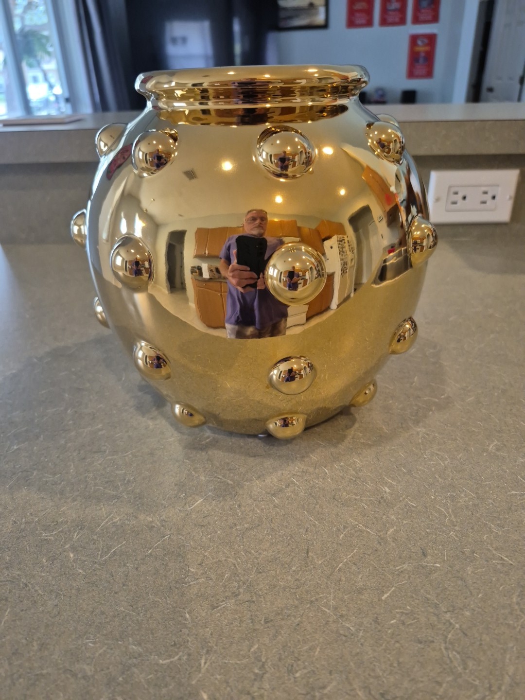 Z Gallery, Gold Bauble Ceramic Decorative Flower Vase