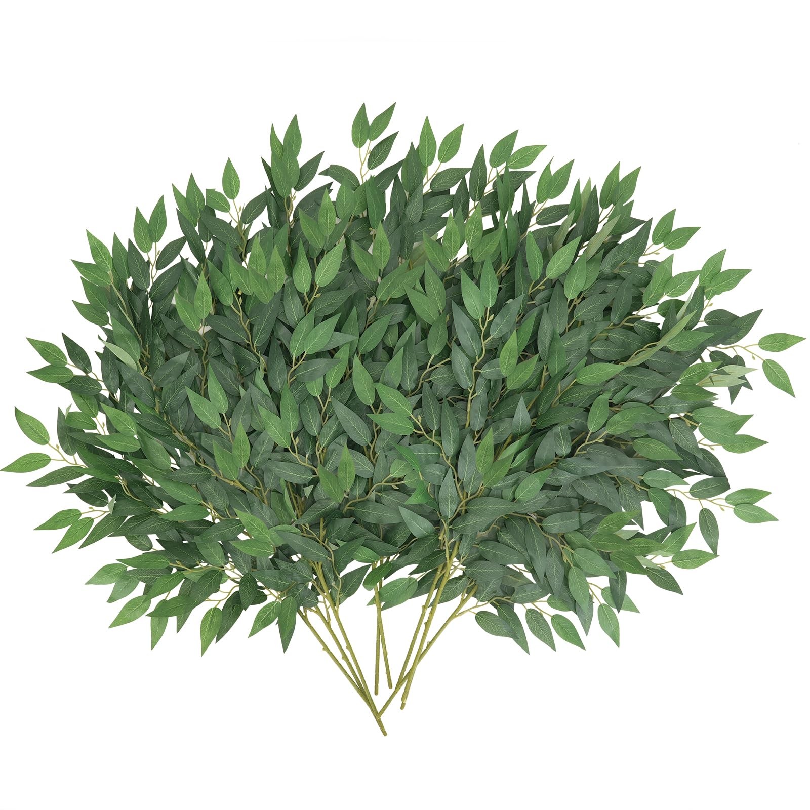 24pcs Italian Ruscus Greenery Stems, 27.6in Artificial Green Leaf Garland Vin…