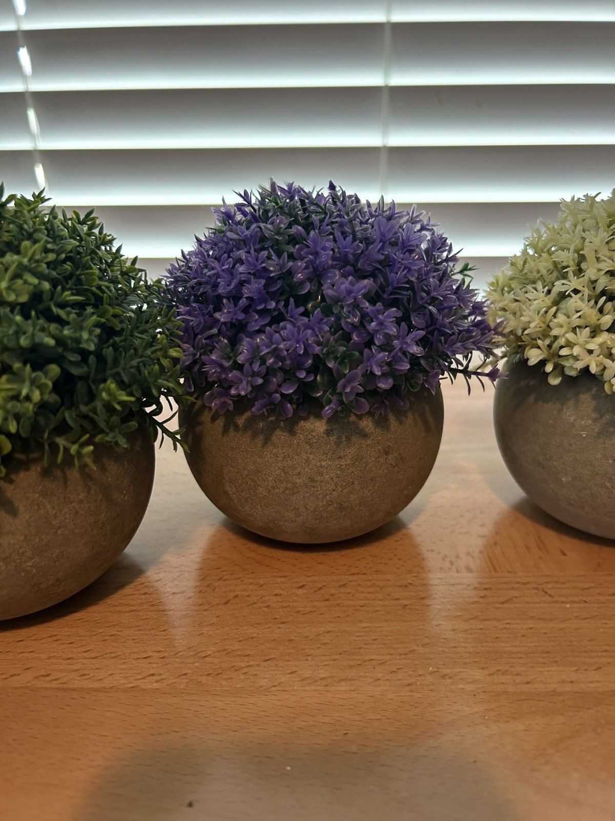 Faux Artificial Plants Clay Stoneware Pots Set Of 4 Multicolor 5 in. Decorative