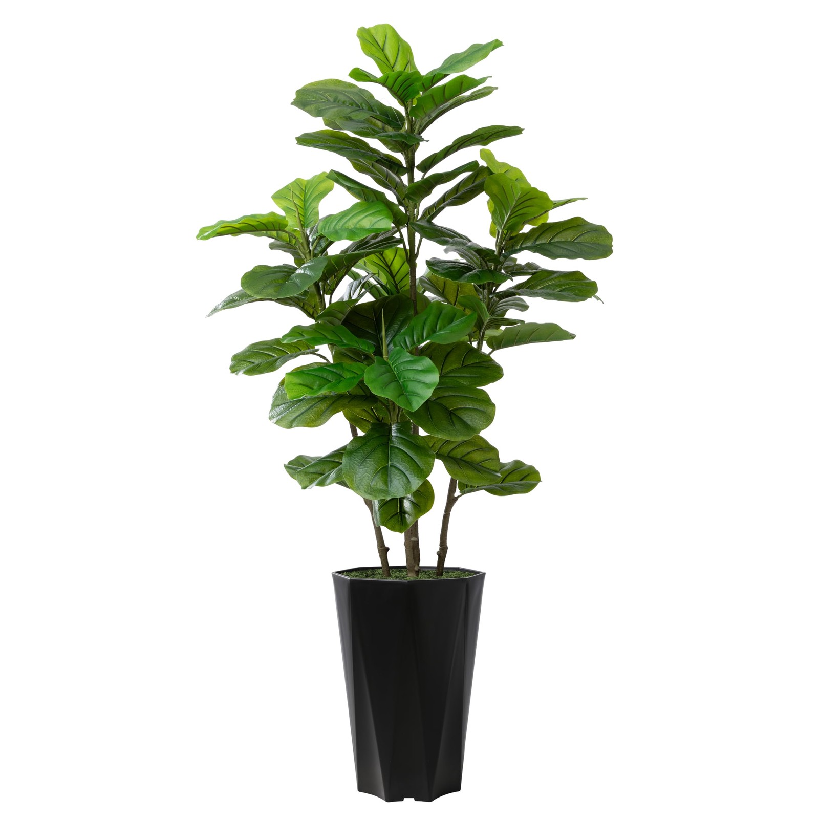Artificial Fiddle Leaf Fig Tree 5FT – Faux Fig Tree with Black Diamond Plante…
