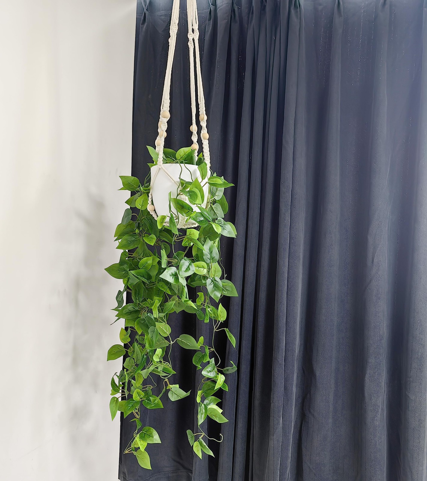 Fake Hanging Plant with Pots Wall Home Decor Artificial Hanging Basket Decor