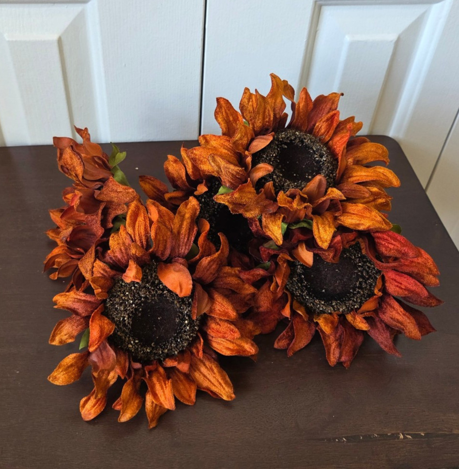Hobby Lobby Sunflower Stem Pick Autumn Fall Rust Orange
