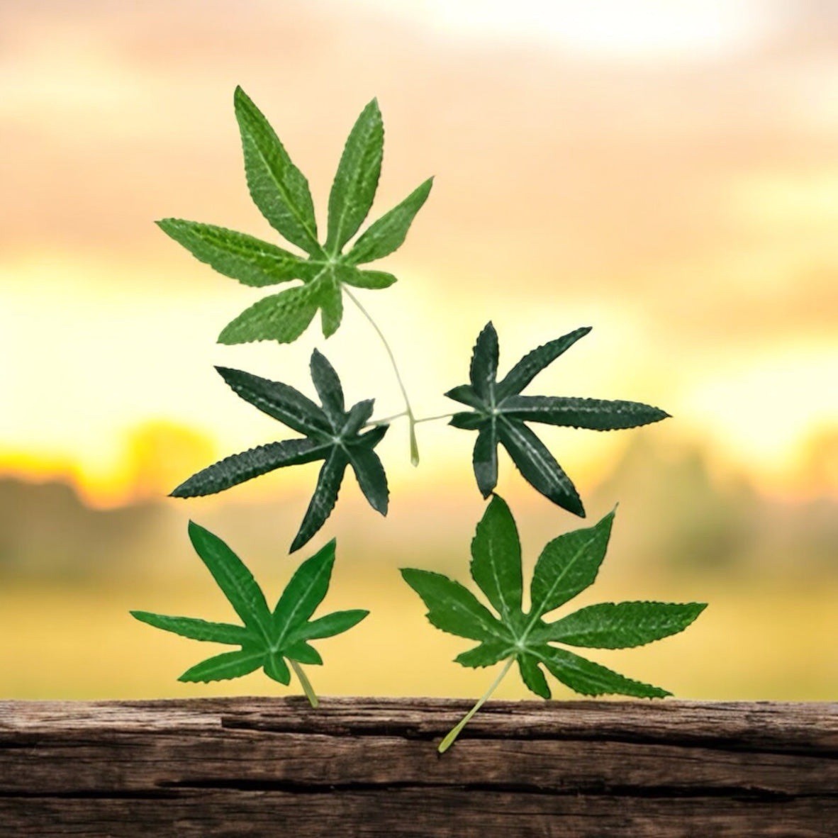 96 Faux Cannabis Leaves Artificial Pot Leaf Party Craft Decor 5” Green