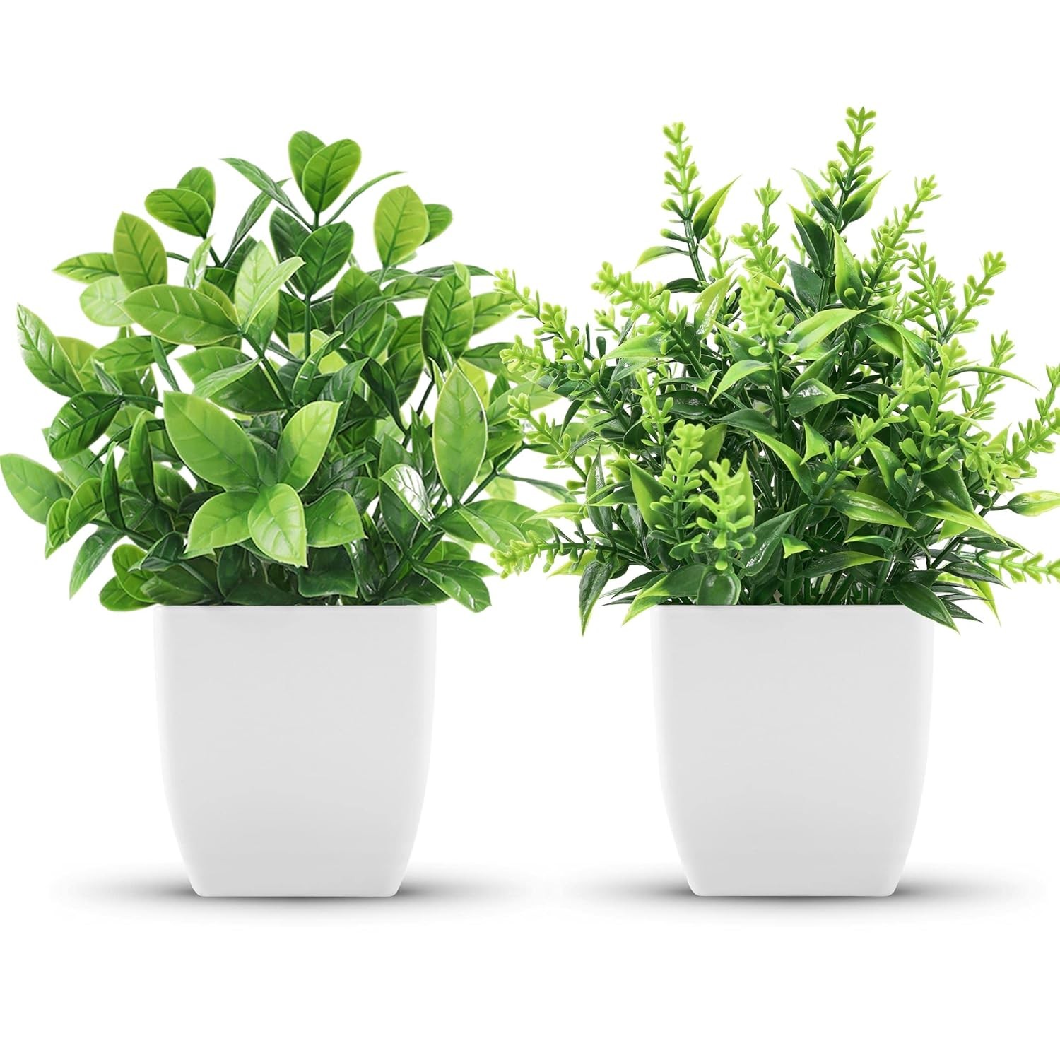 Small Artificial Plants 2 Pack Faux Indoor Potted Plants Fake Artificial Small