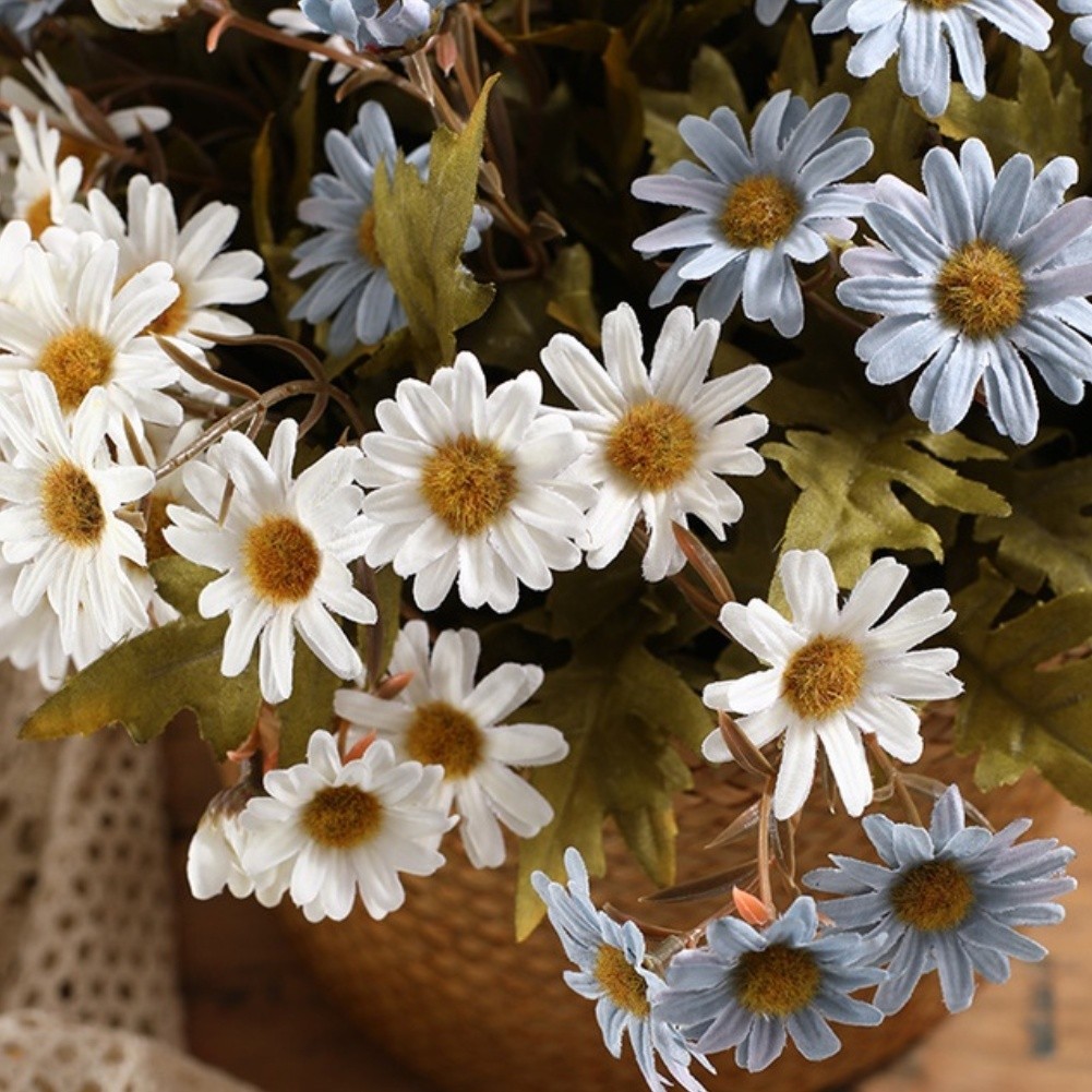 Artificial Silk Daisy Bouquet 36cm Chrysanthemum for Tabletop Photography Prop