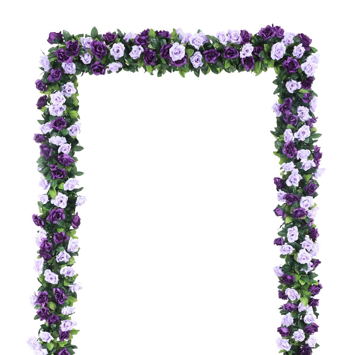 3Pack Artificial Rose Flower Garland, 23.7FT Fake Vines Silk Flowers Hanging …