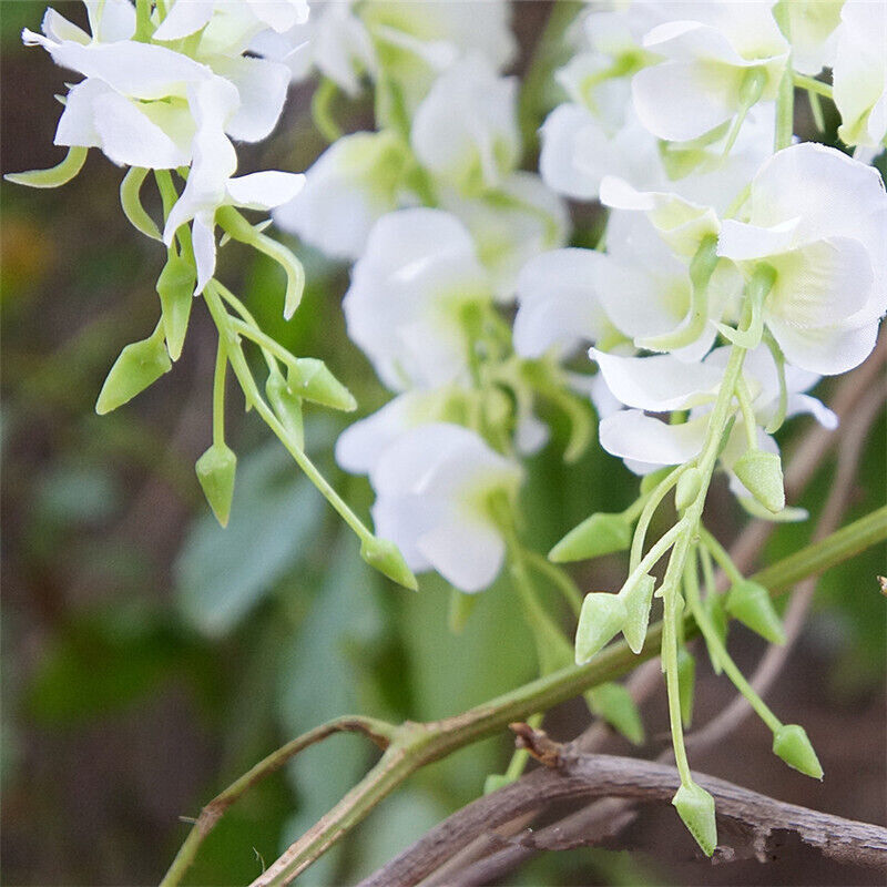 2M Artificial Silk Fake Flower Ivy Garland Vine Wedding Wisteria Leaf Hanging