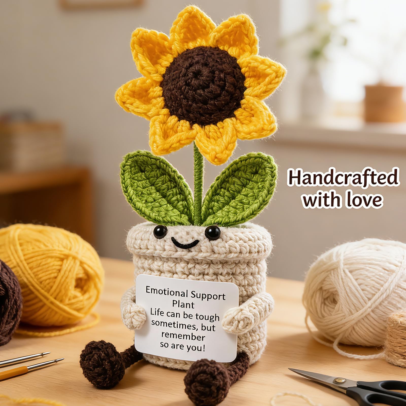 Emotional Plush Plant Crochet Sunflower Gifts for Her Mom Well Gifts for Men …