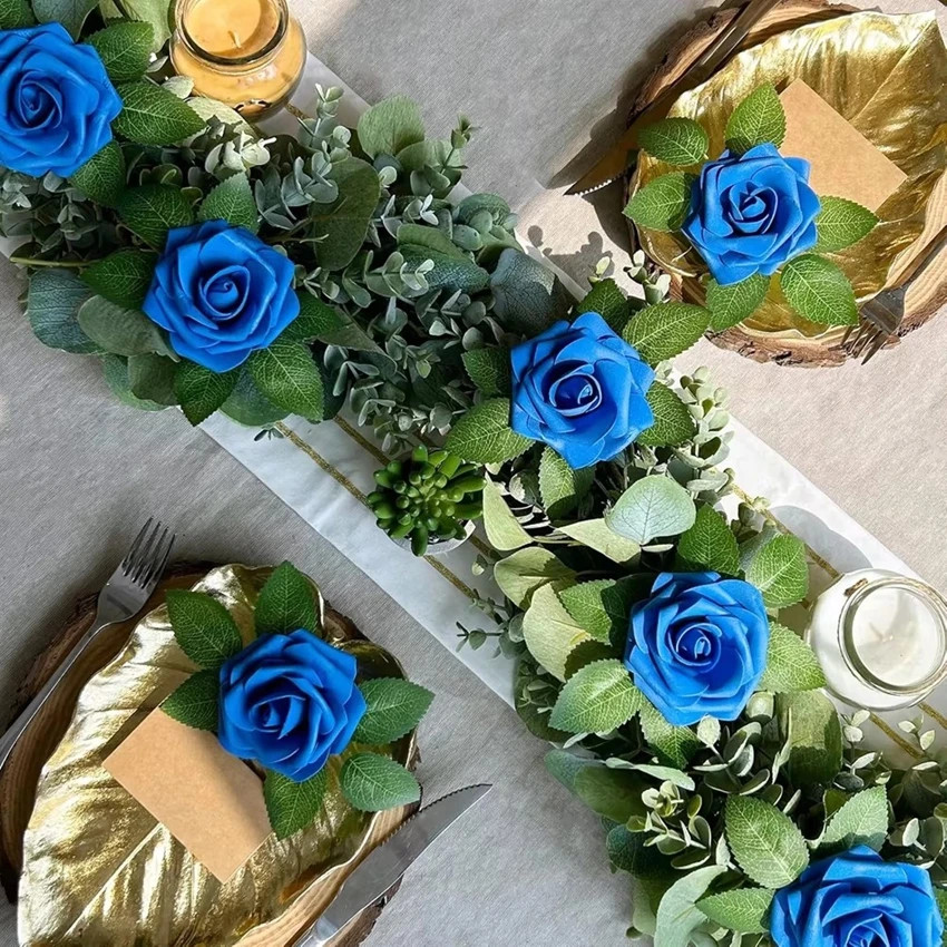 PE Foam Rose Artificial Flower Wedding Bride Bouquet Accessory Garland Home vase
