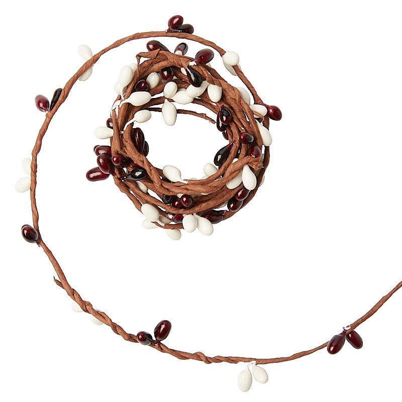 Set of 4 Single Vine Burgundy and Cream Pip Berry Garlands – 60 inches each
